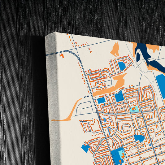 Kawartha Lakes Canada Colorful City Map Canvas Print Detail