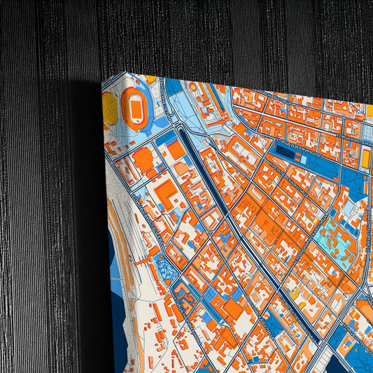Казань Russia Colorful City Map Canvas Print Detail