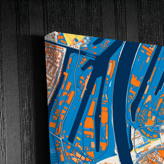 Kehl Germany Colorful City Map Canvas Print Detail