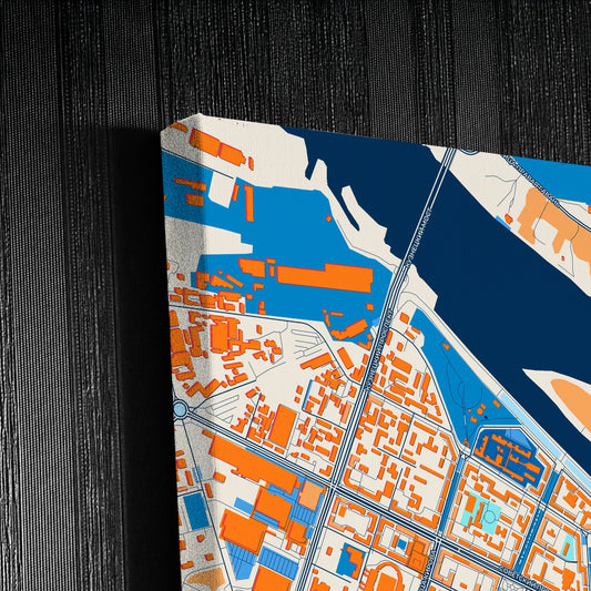 Кемерово Russia Colorful City Map Canvas Print Detail