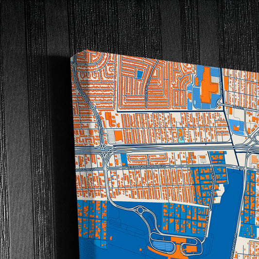 Kenner Louisiana Colorful City Map Canvas Print Detail