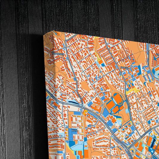 Kerava Finland Colorful City Map Canvas Print Detail