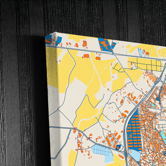Keşan Turkey Colorful City Map Canvas Print Detail