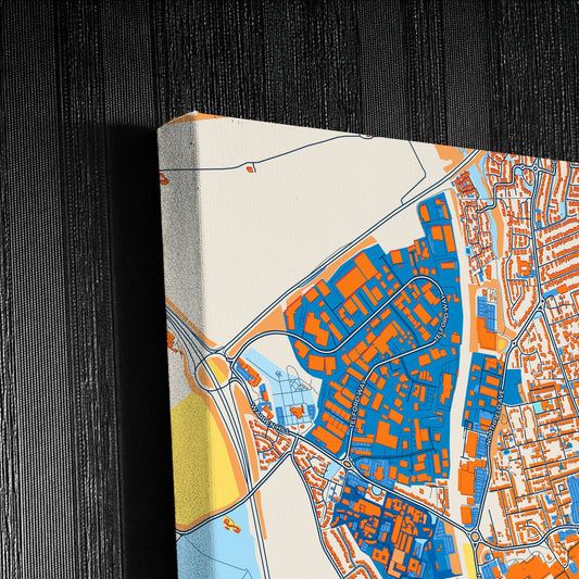 Kettering England Colorful City Map Canvas Print Detail