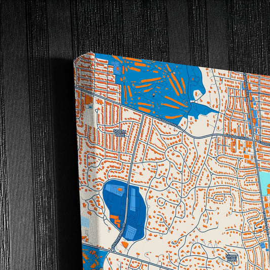 Kettering Ohio Colorful City Map Canvas Print Detail