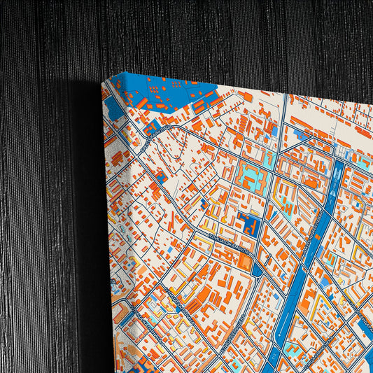 Хабаровск Russia Colorful City Map Canvas Print Detail