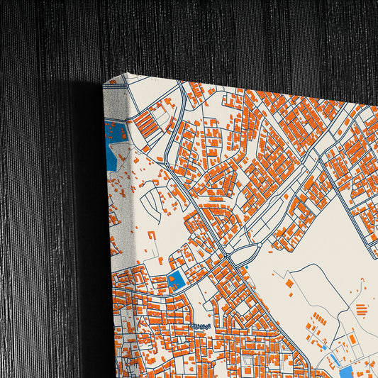 Khamis Mushayt Saudi Arabia Colorful City Map Canvas Print Detail