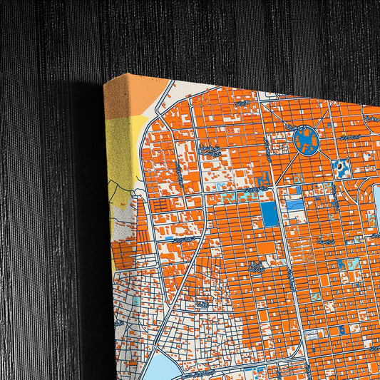 Khartoum Sudan Colorful City Map Canvas Print Detail