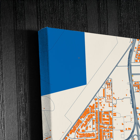 Khobar Saudi Arabia Colorful City Map Canvas Print Detail