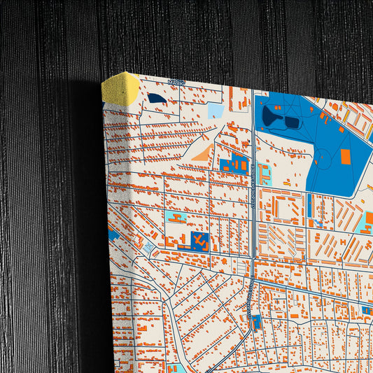 Хрустальний Ukraine Colorful City Map Canvas Print Detail