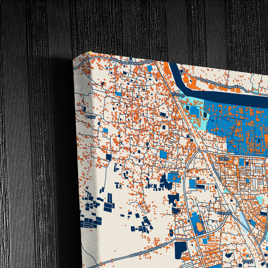 Khulna Bangladesh Colorful City Map Canvas Print Detail