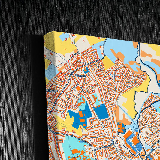 Kidderminster England Colorful City Map Canvas Print Detail