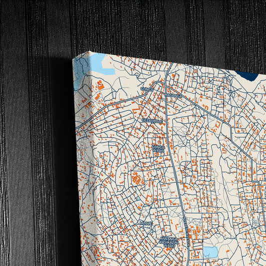 Kigoma Tanzania Colorful City Map Canvas Print Detail