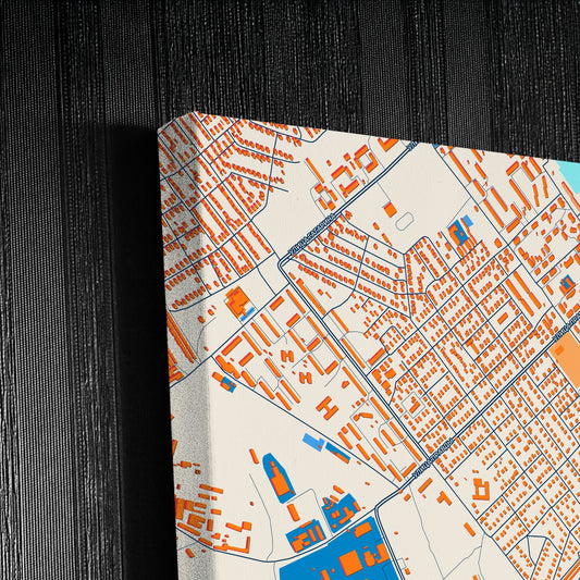 Кинешма Russia Colorful City Map Canvas Print Detail