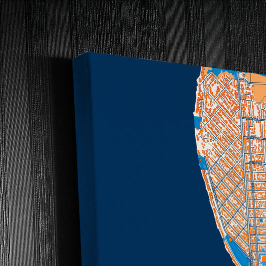 Kirkland Washington Colorful City Map Canvas Print Detail