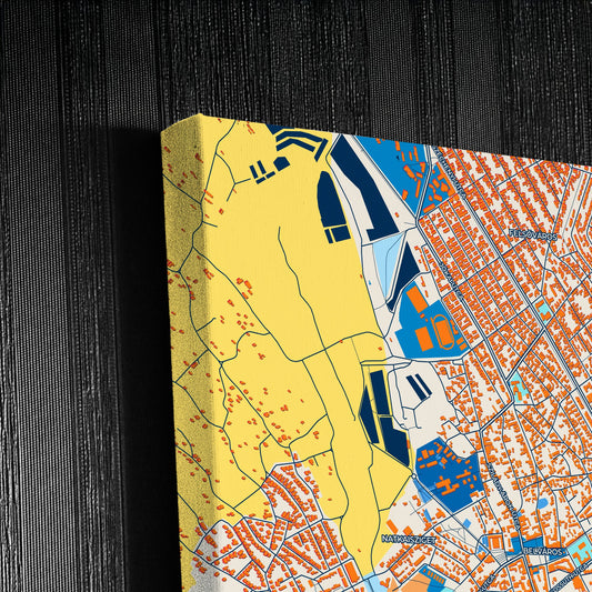 Kiskunhalas Hungary Colorful City Map Canvas Print Detail
