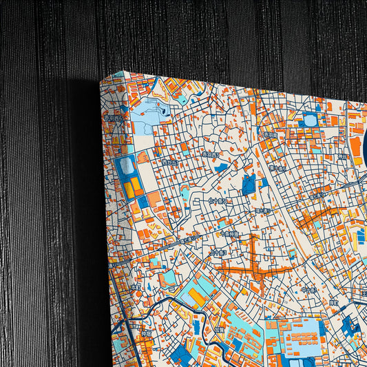 Kita Japan Colorful City Map Canvas Print Detail