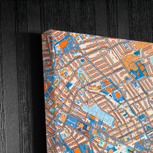 Kitchener Canada Colorful City Map Canvas Print Detail