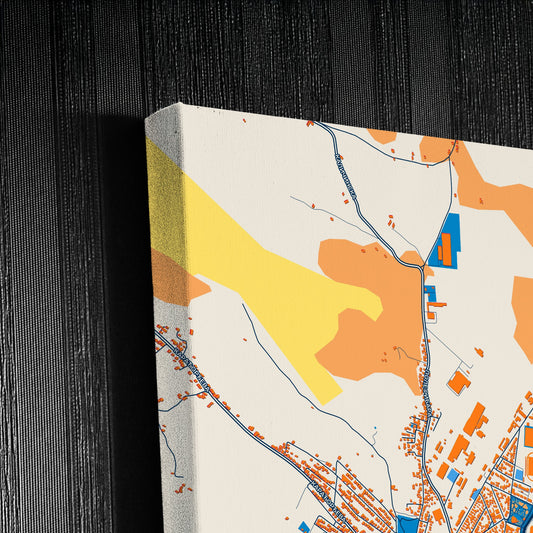 Књажевац Serbia Colorful City Map Canvas Print Detail