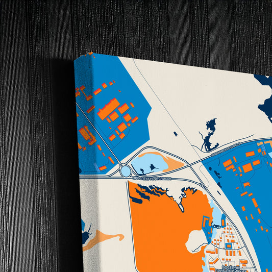 Когалым Russia Colorful City Map Canvas Print Detail