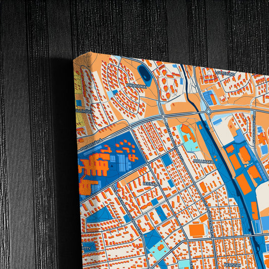 Kokkola Finland Colorful City Map Canvas Print Detail
