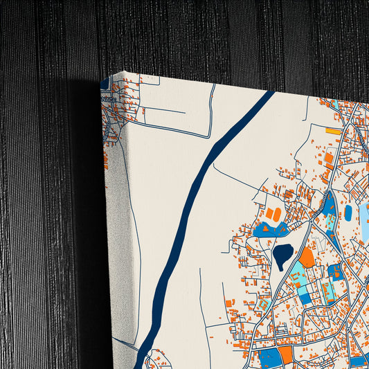 Kolhapur India Colorful City Map Canvas Print Detail