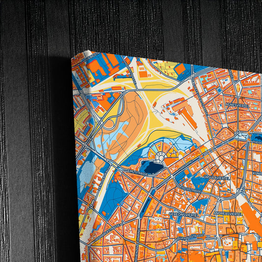 Köln Germany Colorful City Map Canvas Print Detail