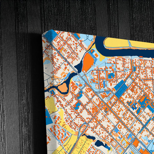 Kolomna Russia Colorful City Map Canvas Print Detail