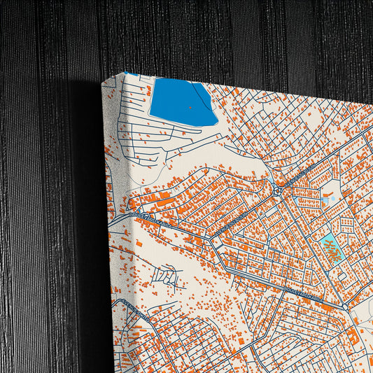 Kolwezi Dr Congo Colorful City Map Canvas Print Detail