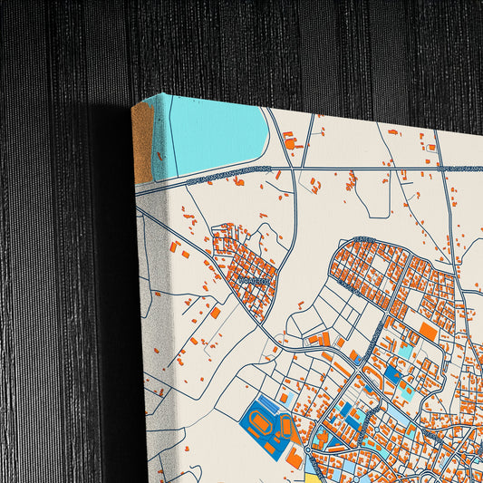 Κομοτηνη Greece Colorful City Map Canvas Print Detail