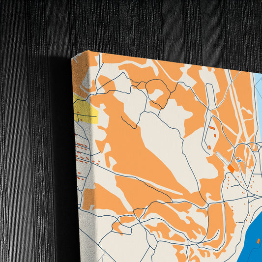 Комсомольск-На-Амур Russia Colorful City Map Canvas Print Detail