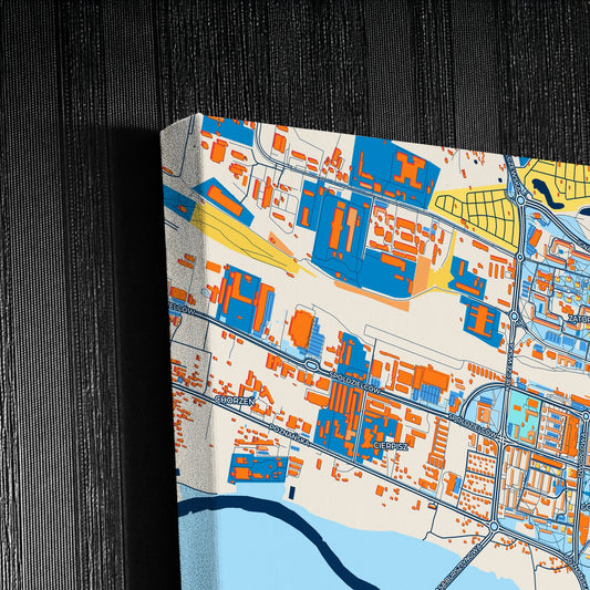 Konin Poland Colorful City Map Canvas Print Detail