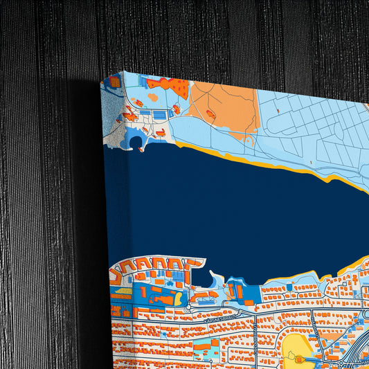 Kópavogur Iceland Colorful City Map Canvas Print Detail