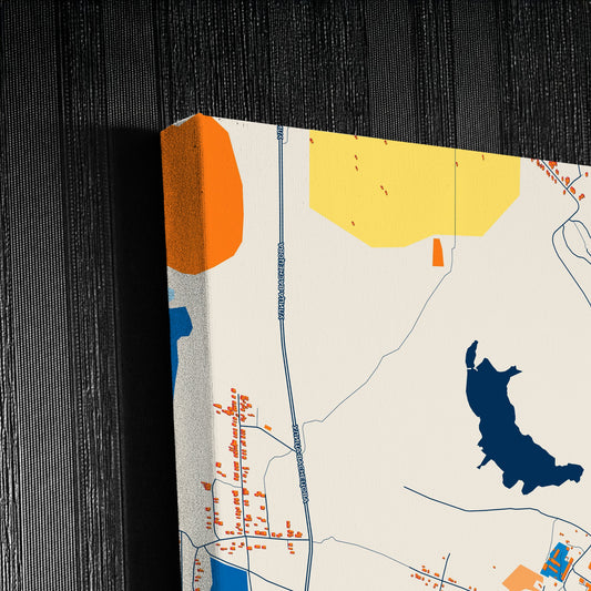 Копейск Russia Colorful City Map Canvas Print Detail