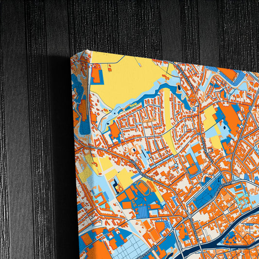 Kortrijk Belgium Colorful City Map Canvas Print Detail