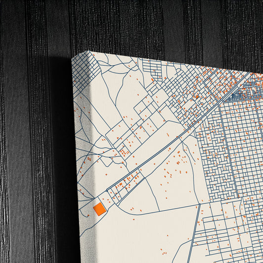 Kosti Sudan Colorful City Map Canvas Print Detail