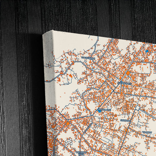Kotamobagu Indonesia Colorful City Map Canvas Print Detail