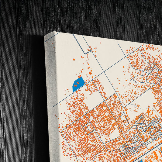 Kotri Pakistan Colorful City Map Canvas Print Detail