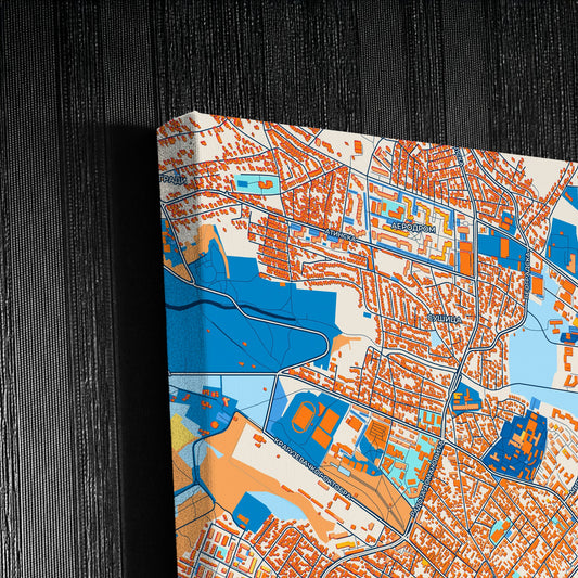 Крагујевац Serbia Colorful City Map Canvas Print Detail