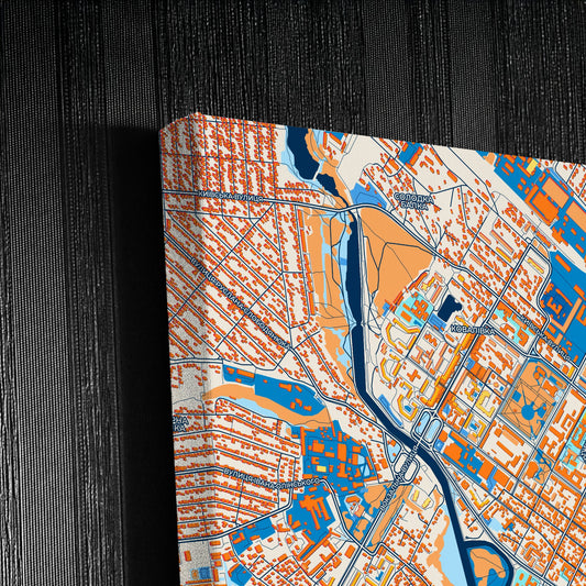 Кропивницький Ukraine Colorful City Map Canvas Print Detail
