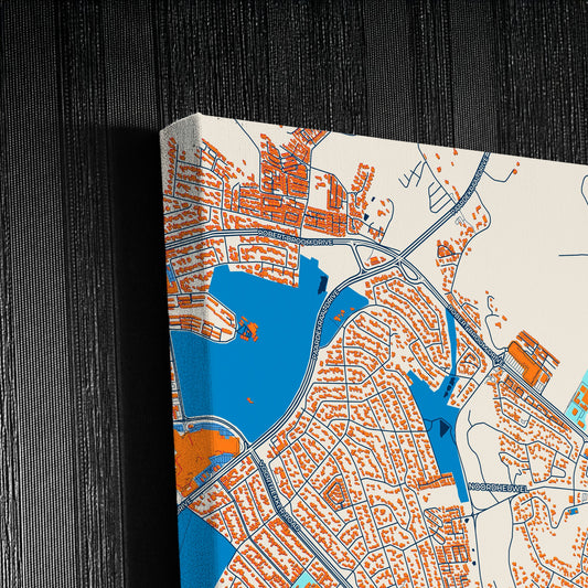 Krugersdorp South Africa Colorful City Map Canvas Print Detail