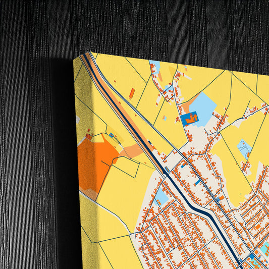 Кула Serbia Colorful City Map Canvas Print Detail