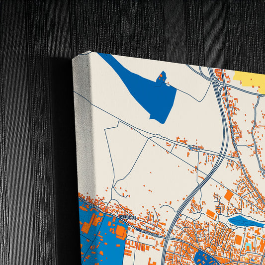 Kumanovo North Macedonia Colorful City Map Canvas Print Detail