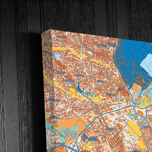 Kumasi Ghana Colorful City Map Canvas Print Detail