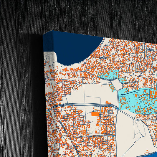 Kupang Indonesia Colorful City Map Canvas Print Detail
