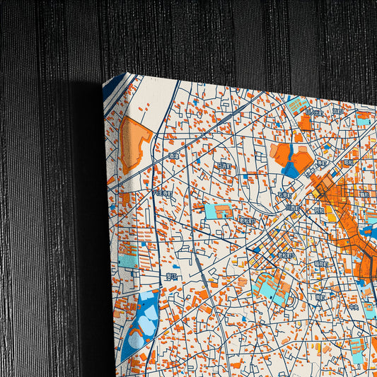 Kurashiki Japan Colorful City Map Canvas Print Detail