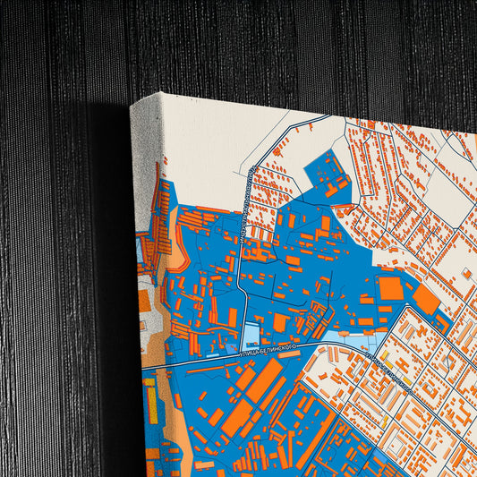 Кузнецкий Russia Colorful City Map Canvas Print Detail
