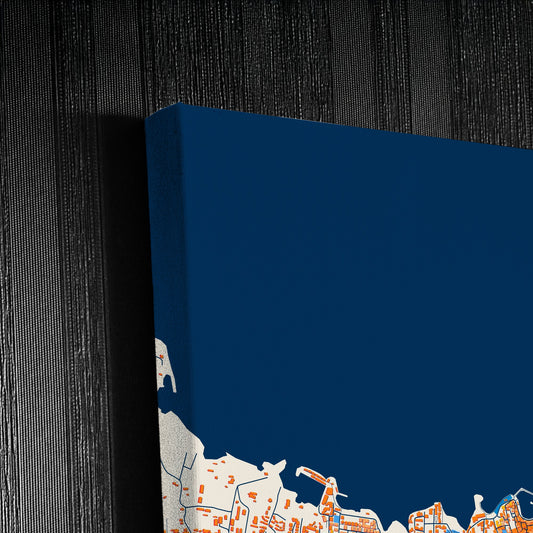 Kyrenia Cyprus Colorful City Map Canvas Print Detail