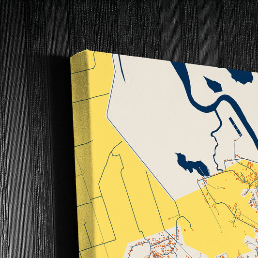 Labasa Fiji Colorful City Map Canvas Print Detail