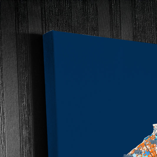 La Ceiba Honduras Colorful City Map Canvas Print Detail